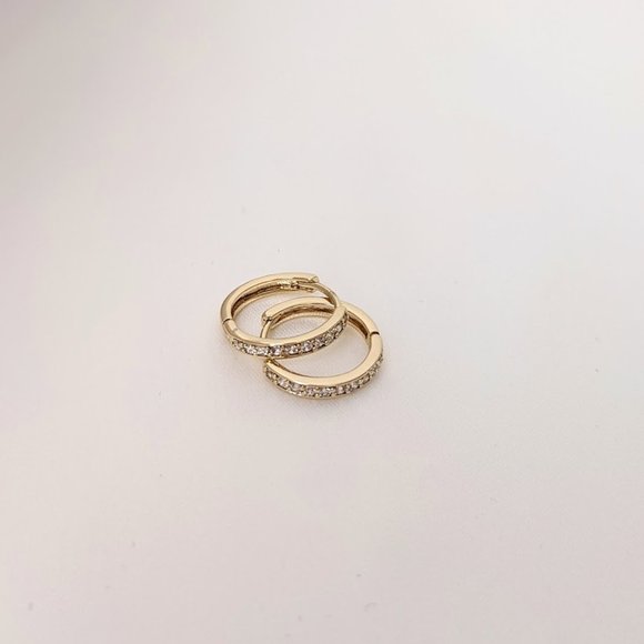 Kim Petite Pave Hoops - Picture 2 of 4